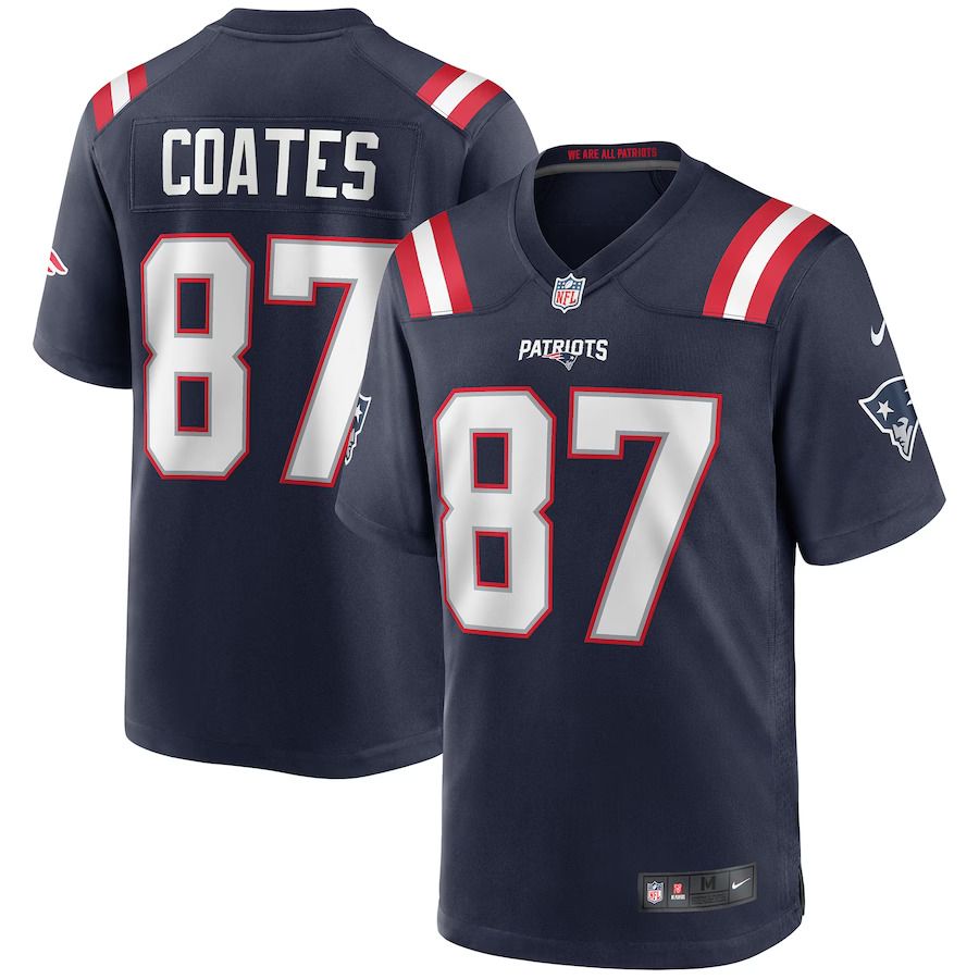 Men New England Patriots #87 Ben Coates Nike Navy Game Retired Player NFL Jersey